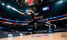 赛场上空技才子剑客，空中飘动